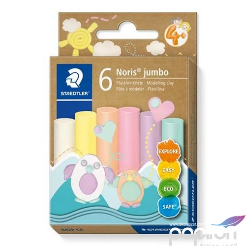 Gyurma készlet modellező STAEDTLER Noris jumbo 842 6 különböző pasztell szín
