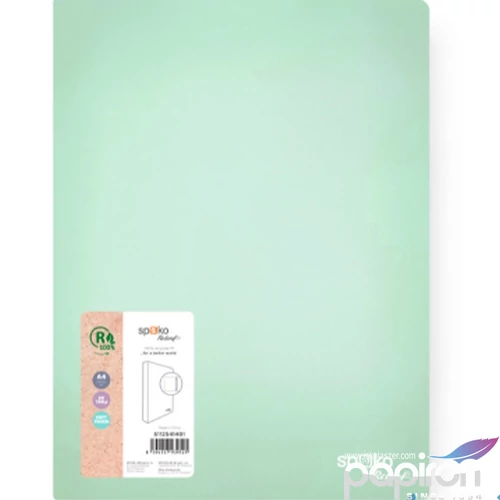 Gyűrűskönyv 4 gyűrűs 35mm PP SoftTouch menta zöld 