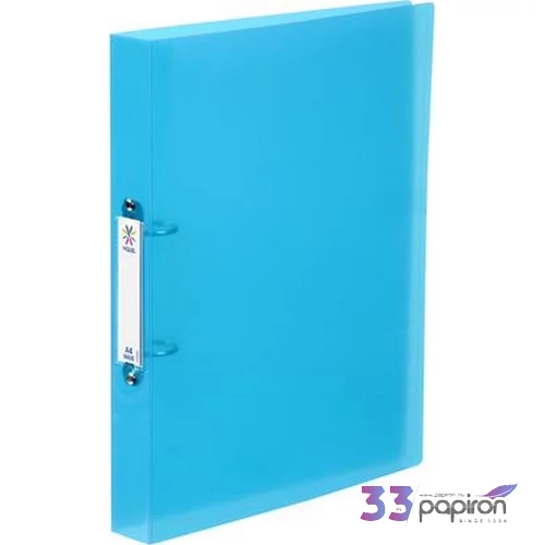 Gyűrűskönyv A4 2gy. 40mm, maxi, PP, cserélhető címke Viquel Propyglass, kék