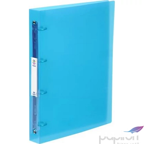 Gyűrűskönyv A4 4gy. 40mm, maxi, PP, cserélhető címke Viquel Propyglass, kék