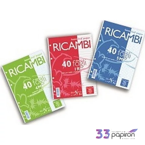 Gyűrűskönyv betét A/5 Pigna Ricambi 40 lapos fehér vonalas