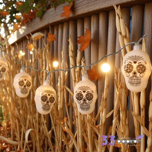 Halloween fényfűzér 10 led-del, 4 különböző mintával kpm25