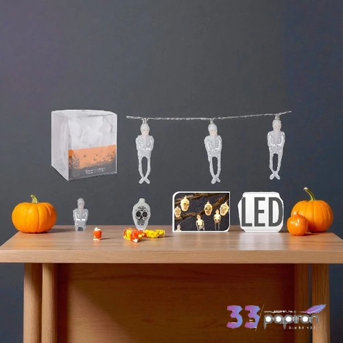 Halloween fényfűzér 10 led-del,24 különböző mintával kpm25
