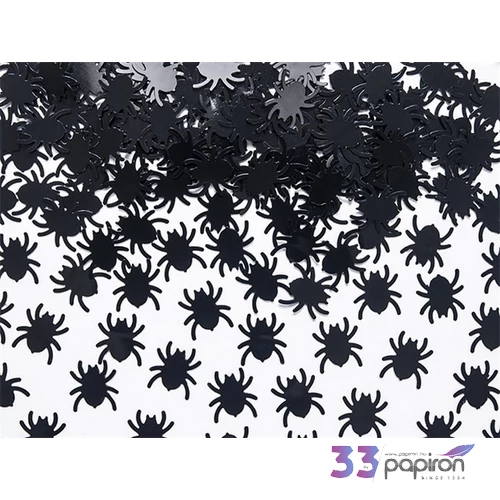 Halloween konfetti dekor 15g fekete pókok (15g/csomag) Halloween dekoráció