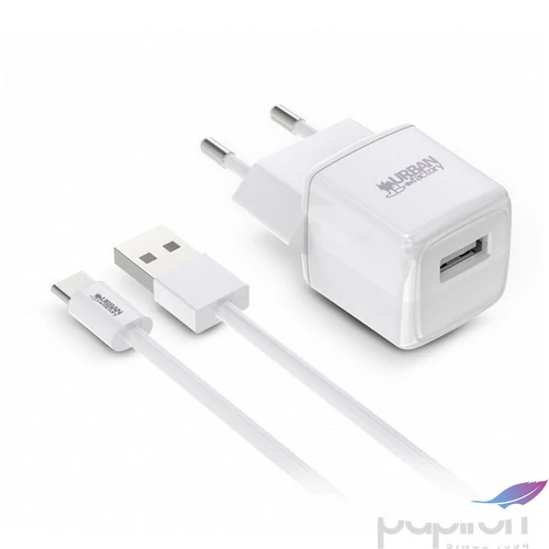 Hálózati töltő 1xUSB-A 12W USB-A–USB-C kábel URBAN FACTORY
