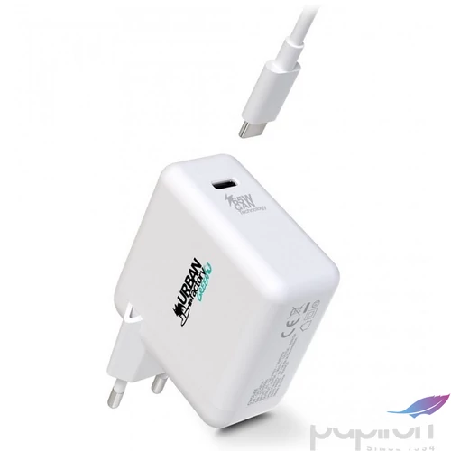 Hálózati töltő 1xUSB-C (65W) USB-C–USB-C kábel URBAN FACTORY