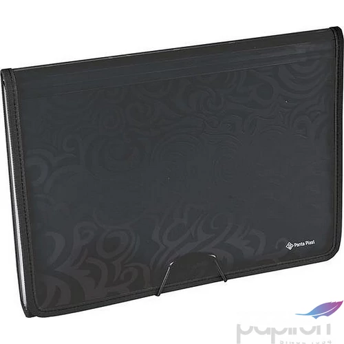 Harmonika mappa A4 Panta Plast TaiChi 6rekeszes PP műanyag gumis fekete PANTA PLAST 0410-0077-01