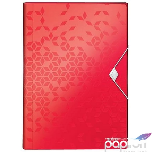 Harmónika mappa Leitz A4, PP, 6 rekeszes Wow piros E45890026