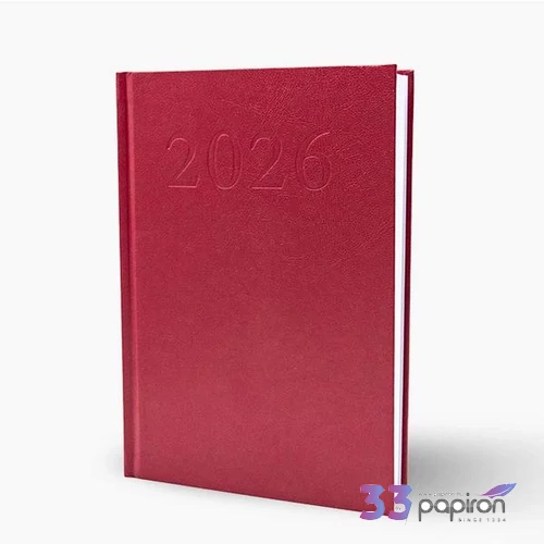 Határidőnapló A/5 2026 napi agenda Standard bordó fehérlapokkal Bluering