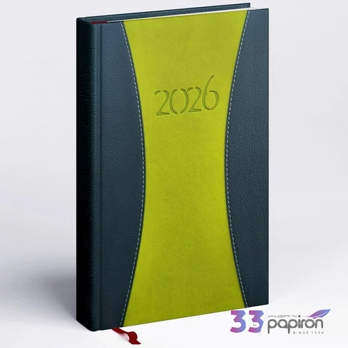 Határidőnapló A/5 2026 napi 9322-78 PRÉMIUM zöld Realsystem 2026 kollekció!
