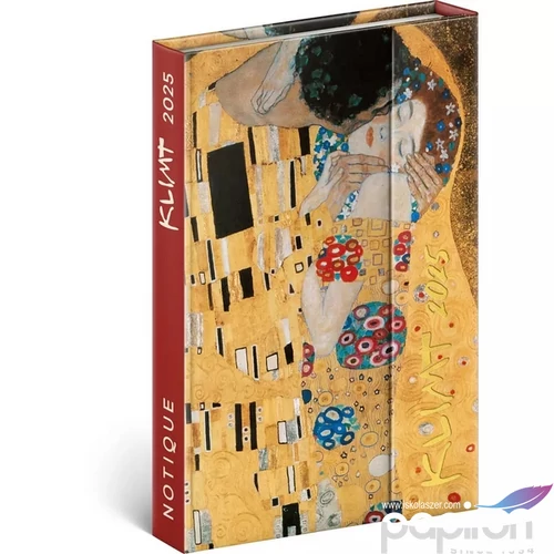 Határidőnapló B/6 2025 Gustav Klimt 11×16cm mágneszáras Realsystem 2025 kollekció!