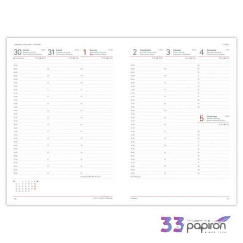 Határidőnapló Economic 2026 E011 B5 Heti Fekete Toptimer 2026 kollekció!