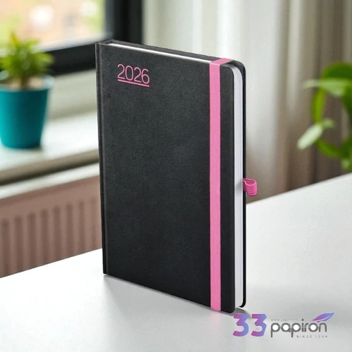 Határidőnapló Nero 2026 N012 B6 Heti Fekete-Pink Toptimer 2026 kollekció!