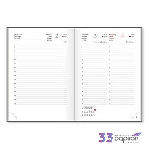 Határidőnapló Period 2026 Basic A/5 napi Purple papír P4114-1910