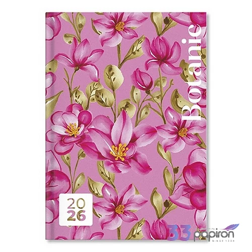 Határidőnapló Period 2026 Botanic A/5 napi Pink papír P4114-3430