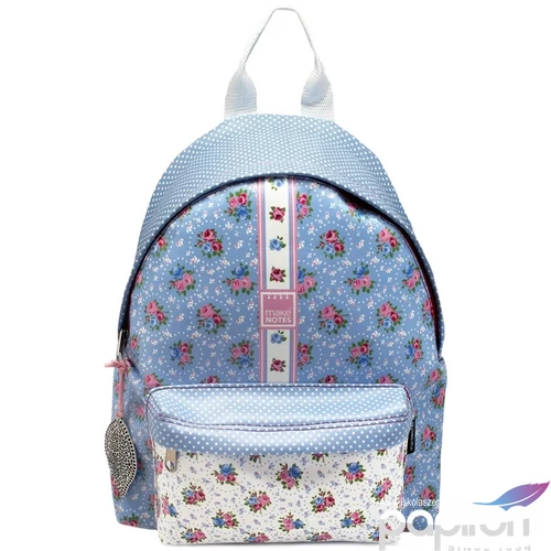 Hátizsák nagy lányoknak pöttyös csíkos kék rózsás 47 x 35 x 15 Make Notes