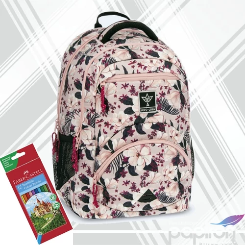 Ars Una ergonómikus hátizsák 2 27L Flowery pink (5375) 24 55833752 prémium 3év garancia