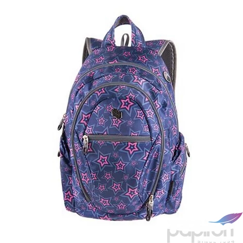 Hátizsák Pulse média csatlakozóval, Pink Stars Iskolaszerek