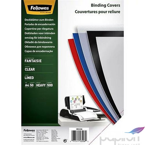 Hátlap A4 Fellowes 500 mikron, Fantaisie, átlátszó 