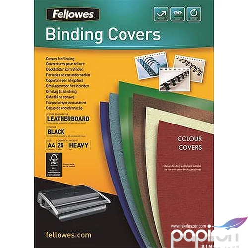 Hátlap Fellowes Delta A4 250 g matt fekete 25 db/csom IFW53738