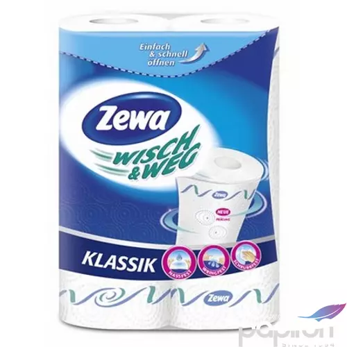 Háztartási papírtörlő ZEWA Kla újrahasznos 2rétegű 2tekercs/csomag Wisch