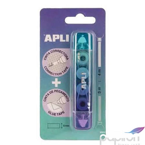 Hibajavító roller Apli 2in1, 5 mm x 4-3 m, vegyes színek 