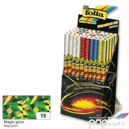 Hologrammos fólia Folia 40cmx1m öntapadós  zöld 1 tekercs