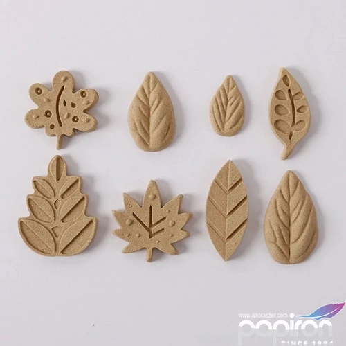 Hőre lágyuló fa Falevél szett 3 x 2,9 cm 8 db