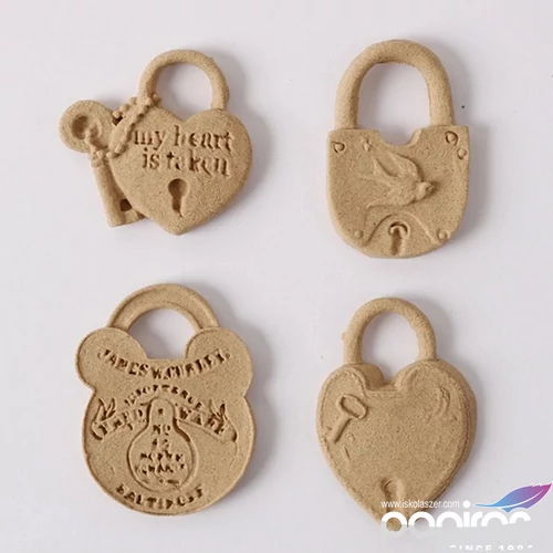 Hőre lágyuló fa Lakat szett 3 x 2,5 cm 4 db