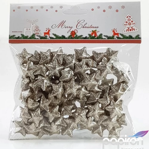Hungarocell csillag kicsi csillámos pezsgő, 2cm 
