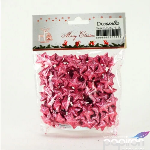 Hungarocell csillag kicsi csillámos rózsaszín, 2cm