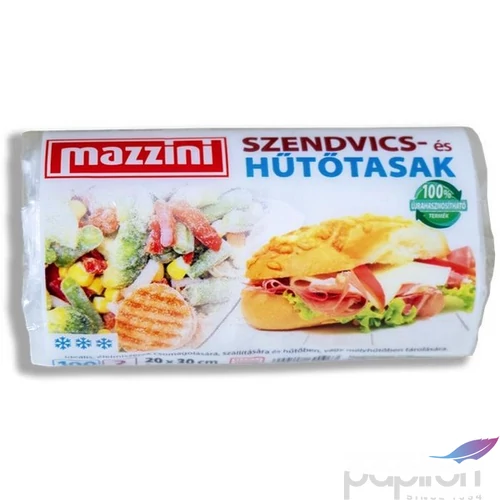 Hűtő- és uzsonnástasak 100db 20x30cm 2  MAZZINI átlátszó