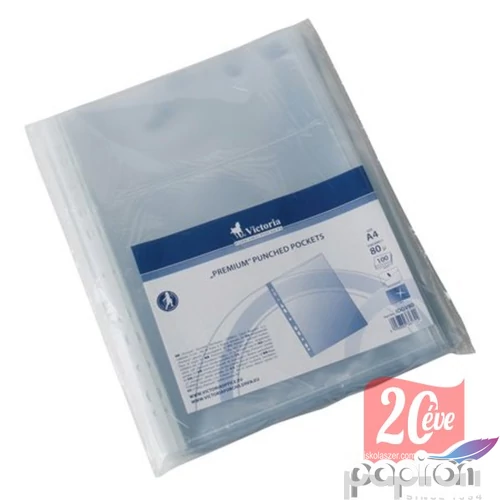 Genotherm fűzős Victoria 80 A4 80mikronos víztiszta 100db/csom
