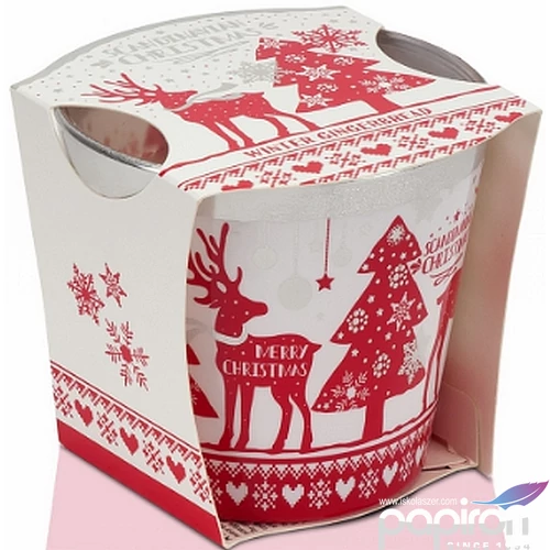 Gyertya üvegben illatos 24' 1 Scandinavian Chrismas 115g Bartek candles illatos gyertya