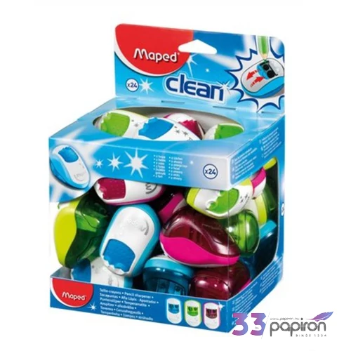 Hegyező 2lyukú Maped Clean tartályos vegyes színek Írószerek Maped 062211