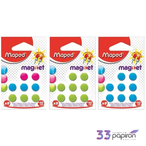Táblamágnes 10mm Maped 8db-os kerek, vegyes színekben Prezentáció MAPED 051100