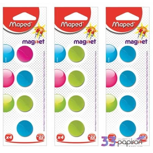 Táblamágnes 22mm Maped 4db-os kerek, vegyes színekben Prezentáció MAPED 052200