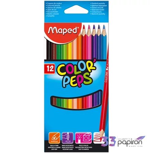 Színes ceruza 12 Maped Color'Peps háromszögletű 12színű Írószerek MAPED 183212
