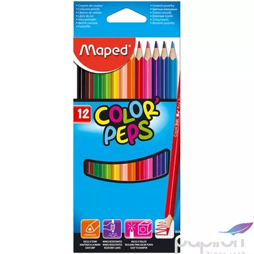 Színes ceruza 12 Maped Color'Peps háromszögletű 12színű Írószerek MAPED 183212