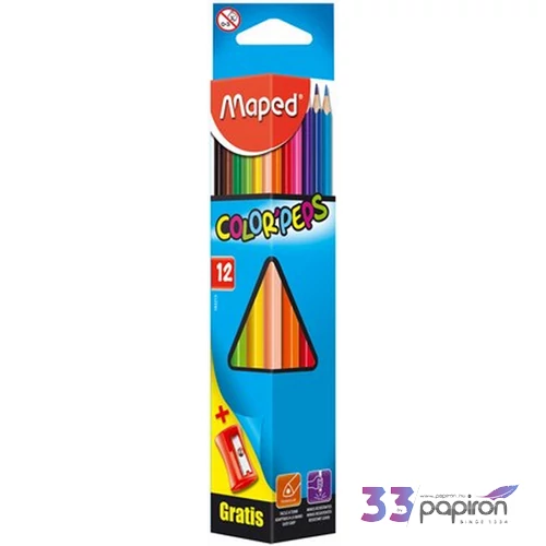 Színes ceruza 12 Maped Color'Peps háromszögletű 12színű Írószerek MAPED 183213