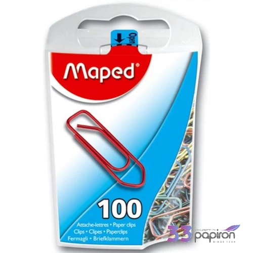 Gémkapocs 25mm Maped színes lakkozott fém, 40lap 100db/doboz Irodai kiegészítők MAPED 321011