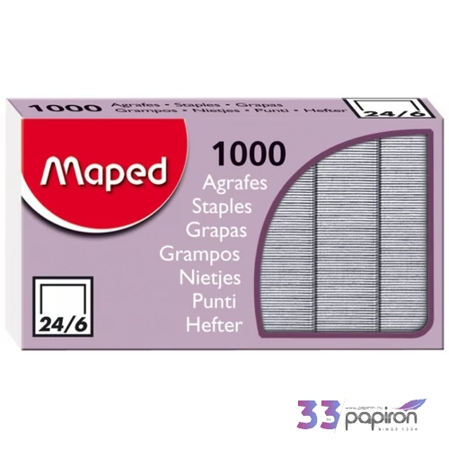 Tűzőkapocs 24/6 Maped 20lap 1000db/dob Irodai kisgépek MAPED 324405