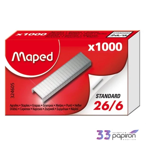 Tűzőkapocs 26/6 Maped 25lap 1000db/dob Irodai kisgépek MAPED 324605