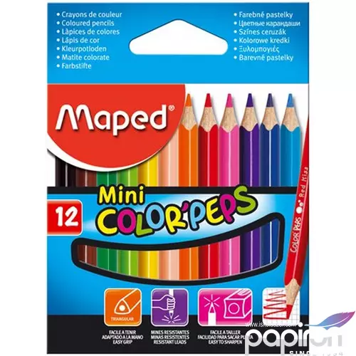 Színes ceruza 12 Maped Color'Peps Mini háromszögletű 12színű Írószerek MAPED 832500