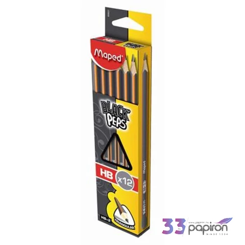Ceruza HB Maped Black Peps radír nélküli háromszögletű 850021FC grafitceruza