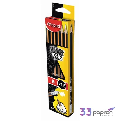Ceruza B Maped Black Peps radírral grafitceruza
