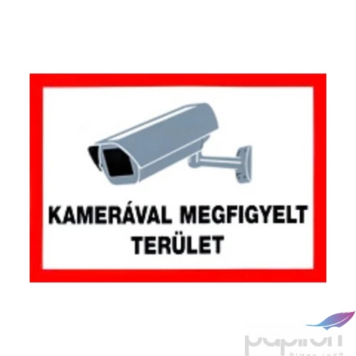 Információs tábla 10 x 10 cm KAMERÁVAL MEGFIGYELT TERÜLET Időjárásálló, habosított PVC