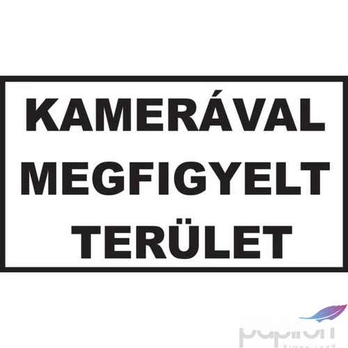 Információs tábla 17X5,5 cm KAMERÁVAL MEGFIGYELT TERÜLET Időjárásálló, habosított PVC