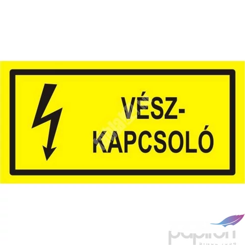 Információs tábla 19,5 x 9 cm Vészkapcsoló Időjárásálló, habosított PVC
