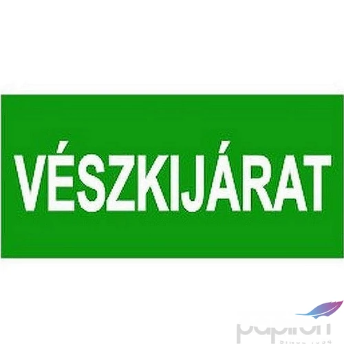 Információs tábla 19,5 x 9 cm Vészkijárat Időjárásálló, habosított PVC